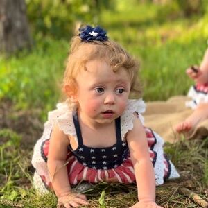 Bums & Roses 12-18mon Patriotic Star-Spangled Baby Dress